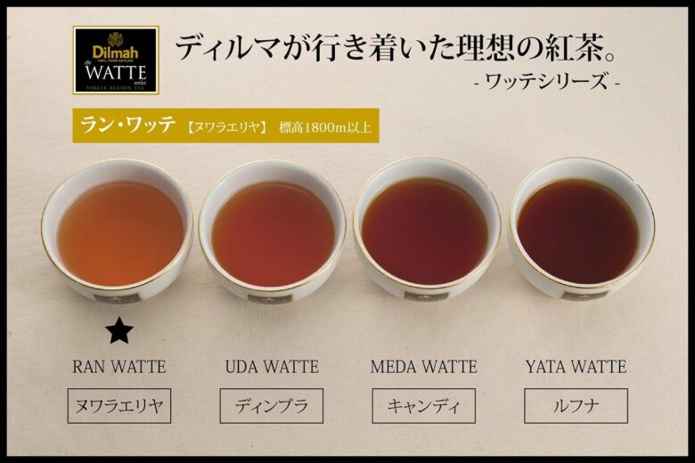 ディルマの紅茶ワッテシリーズには、4種類の紅茶がある。