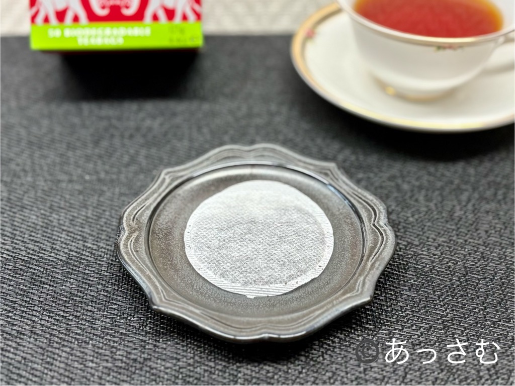 ティーバッグは丸型　紐なし